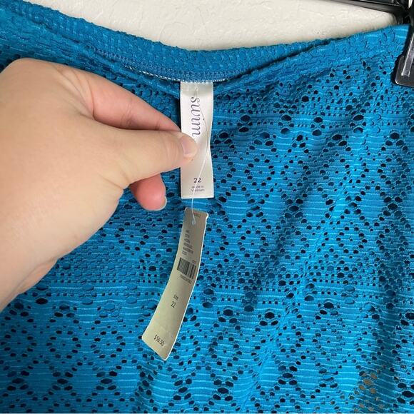 Lane Bryant Cacique Crochet Swim Skirt Swimsuit Bottoms 22W NWT Winter Fresh - Picture 6 of 11